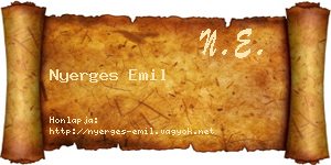 Nyerges Emil névjegykártya